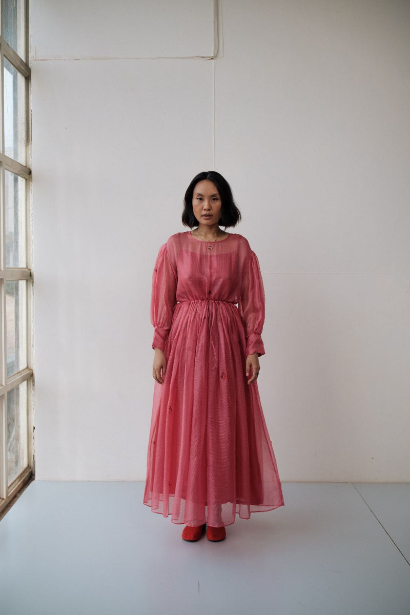 AMY DRESS silk by TOKREE in red color for women in Singapore