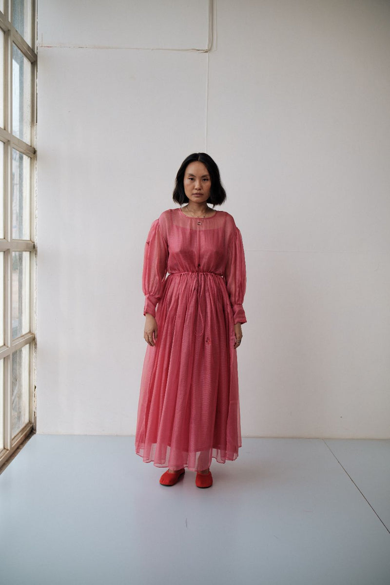 AMY DRESS silk by TOKREE in red color for women in Singapore