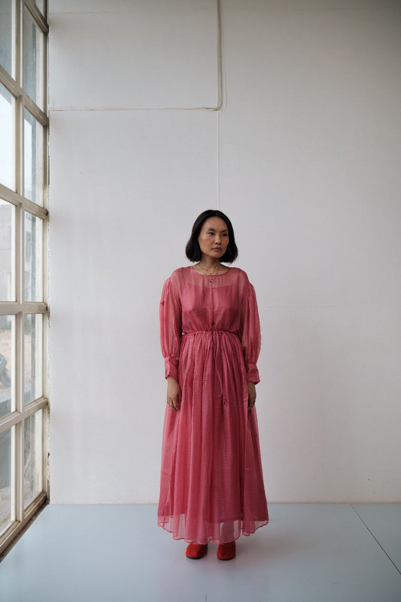 AMY DRESS silk by TOKREE in red color for women in Singapore
