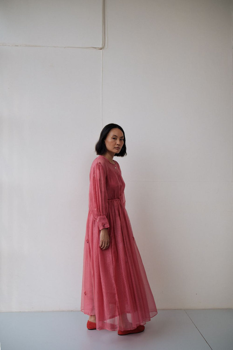 AMY DRESS silk by TOKREE in red color for women in Singapore