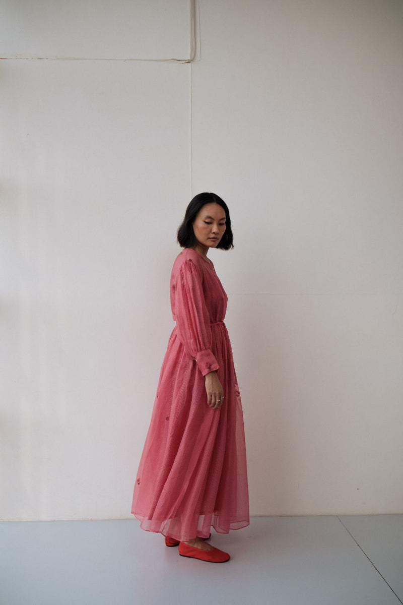 AMY DRESS silk by TOKREE in red color for women in Singapore