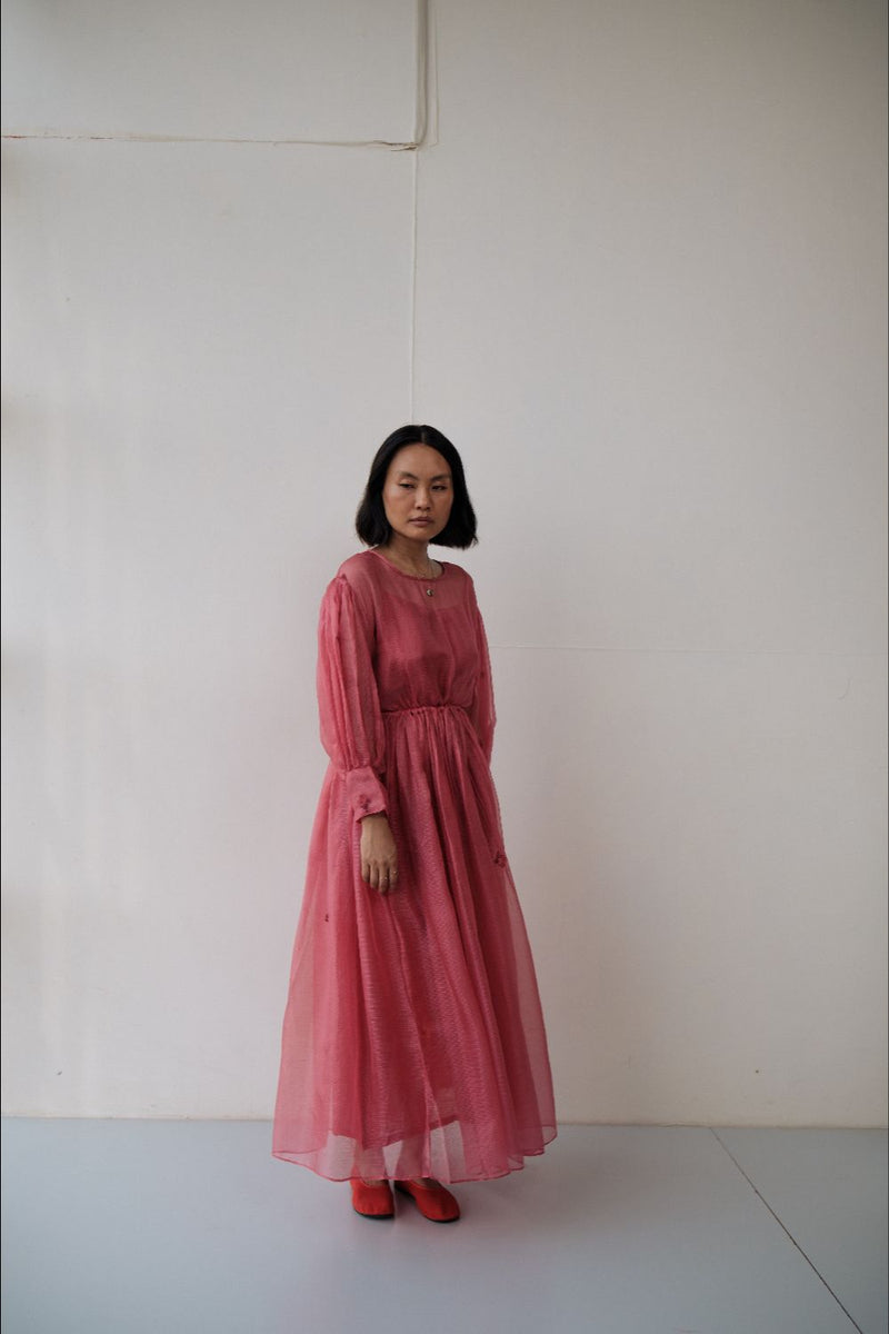 AMY DRESS silk by TOKREE in red color for women in Singapore