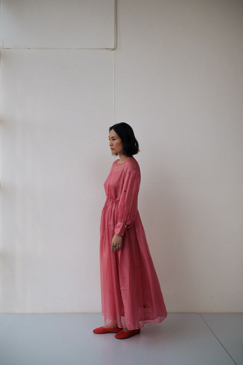 AMY DRESS silk by TOKREE in red color for women in Singapore