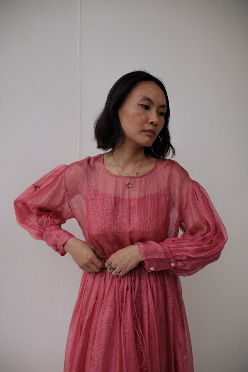 AMY DRESS silk by TOKREE in red color for women in Singapore