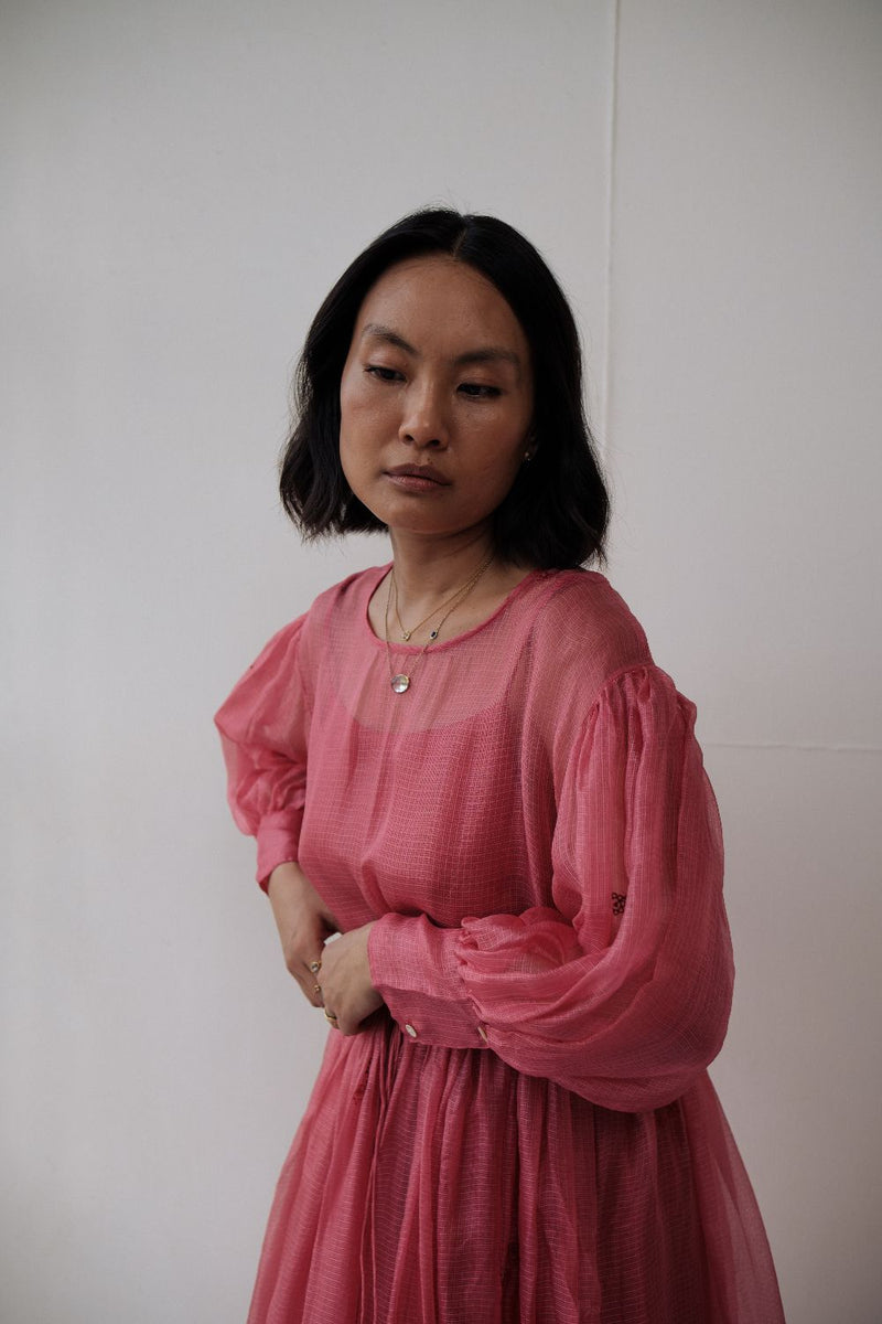 AMY DRESS silk by TOKREE in red color for women in Singapore