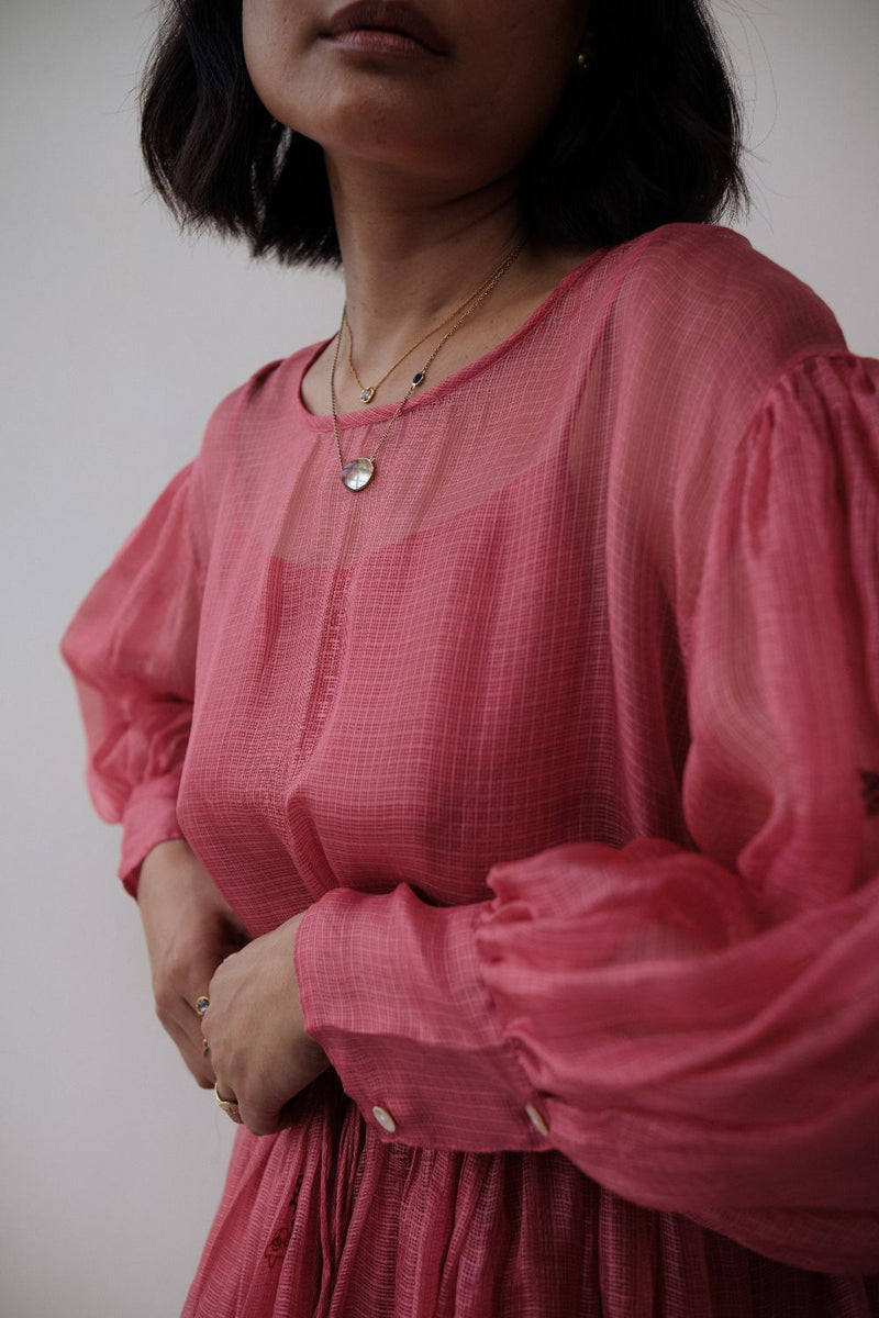 AMY DRESS silk by TOKREE in red color for women in Singapore