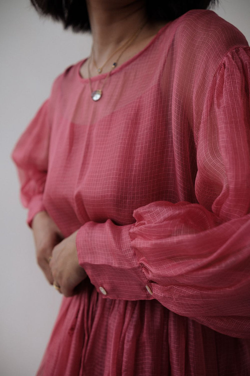 AMY DRESS silk by TOKREE in red color for women in Singapore