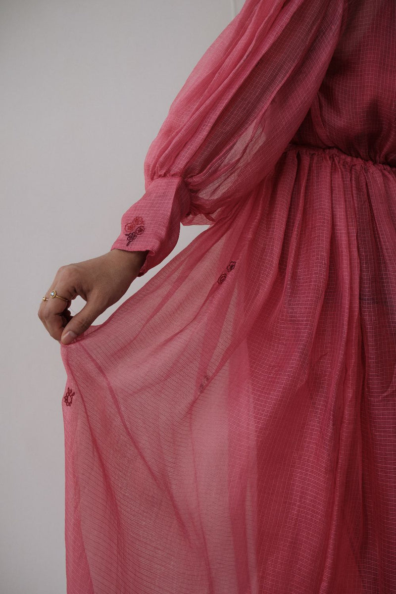 AMY DRESS silk by TOKREE in red color for women in Singapore