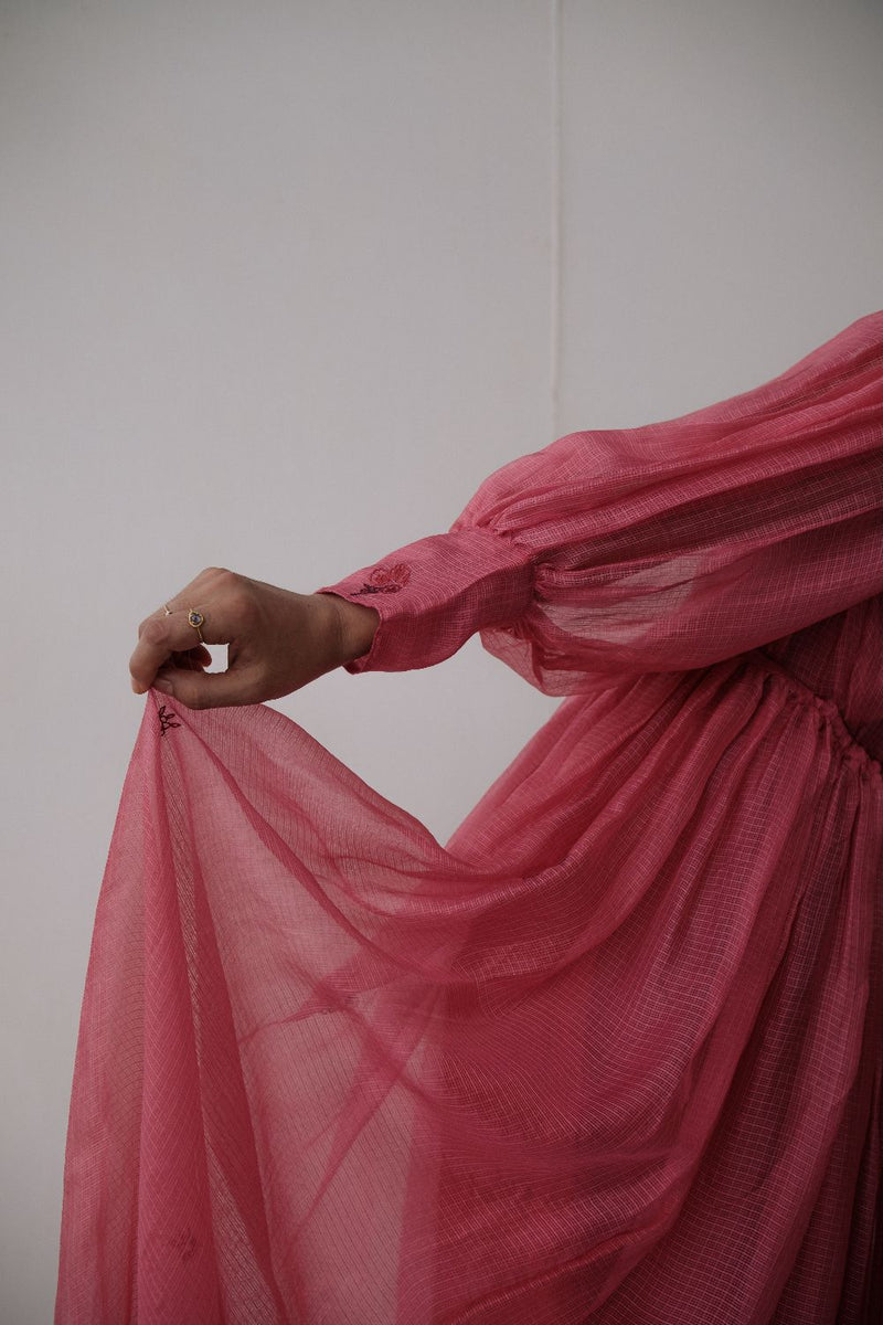 AMY DRESS silk by TOKREE in red color for women in Singapore