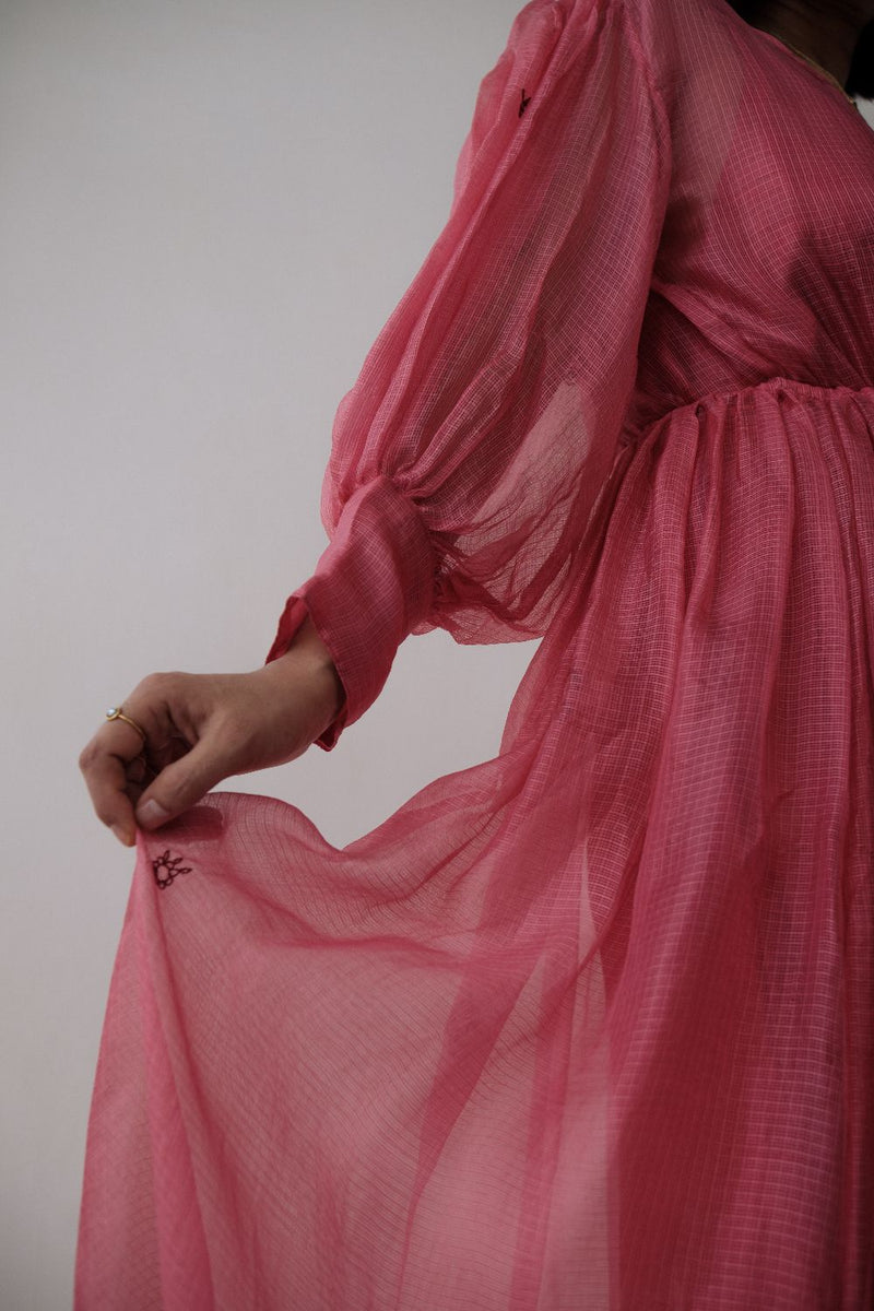 AMY DRESS silk by TOKREE in red color for women in Singapore