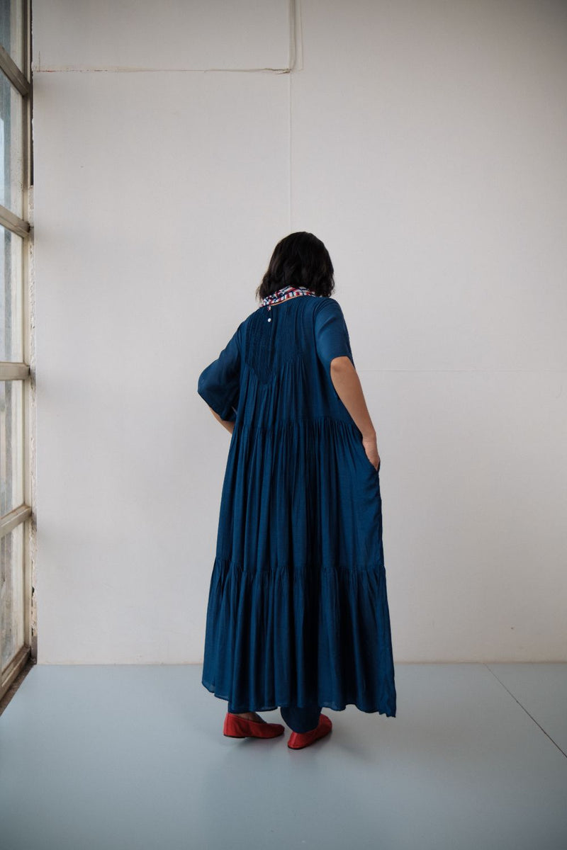 DAISY LONG DRESS cotton by TOKREE in blue color for women in Singapore