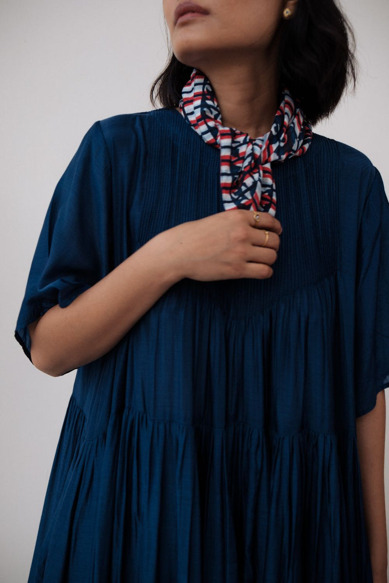 DAISY LONG DRESS cotton by TOKREE in blue color for women in Singapore