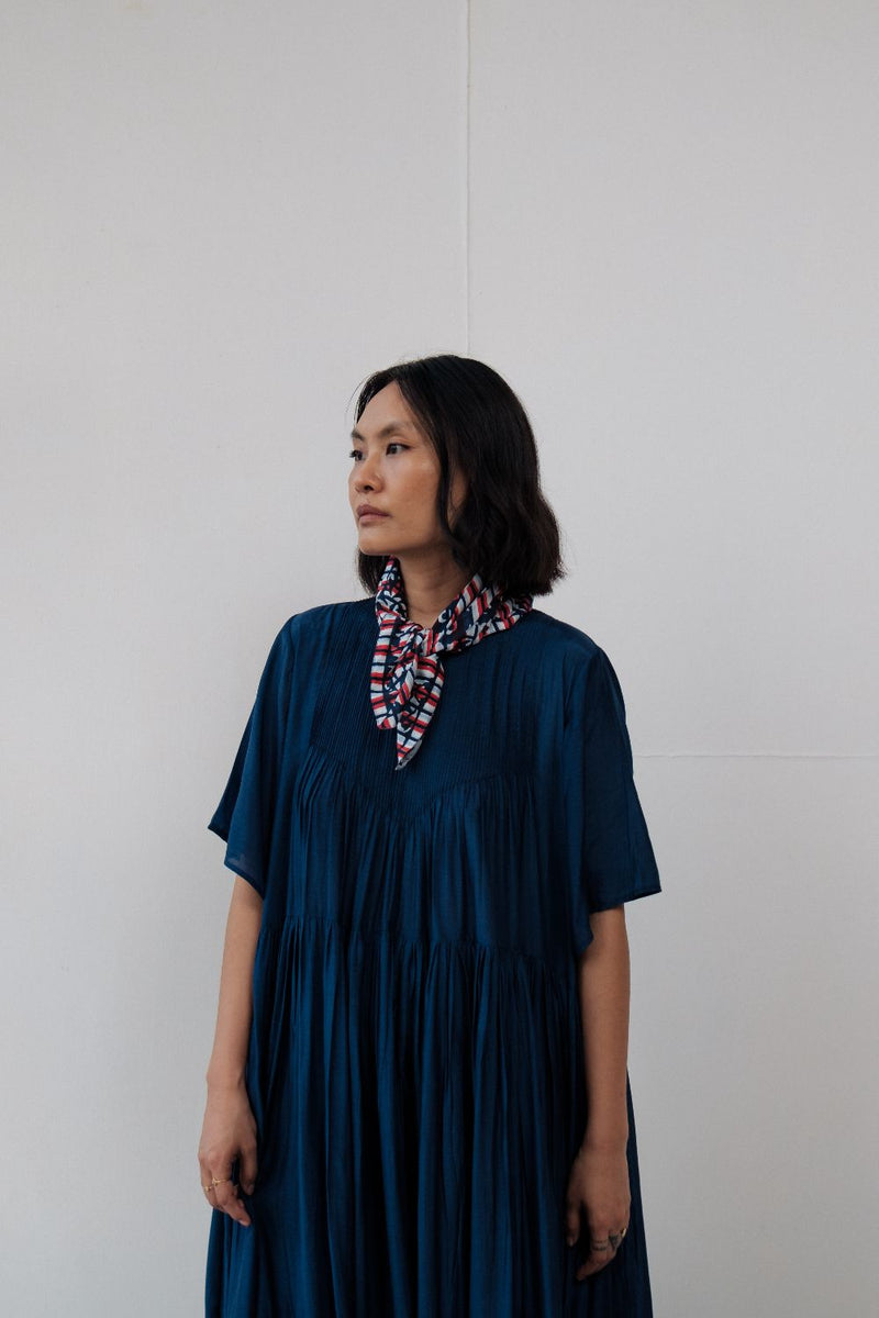 DAISY LONG DRESS cotton by TOKREE in blue color for women in Singapore