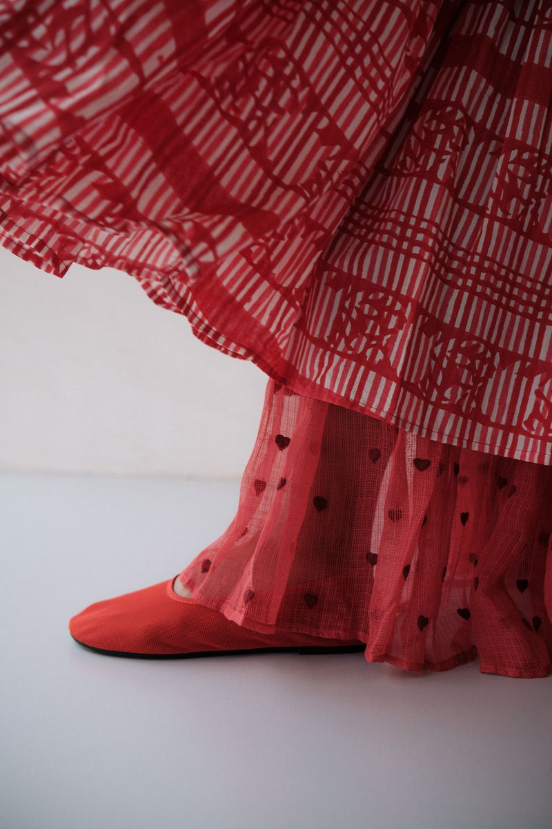 HANAH DRESS cotton by TOKREE in red color for women in Singapore