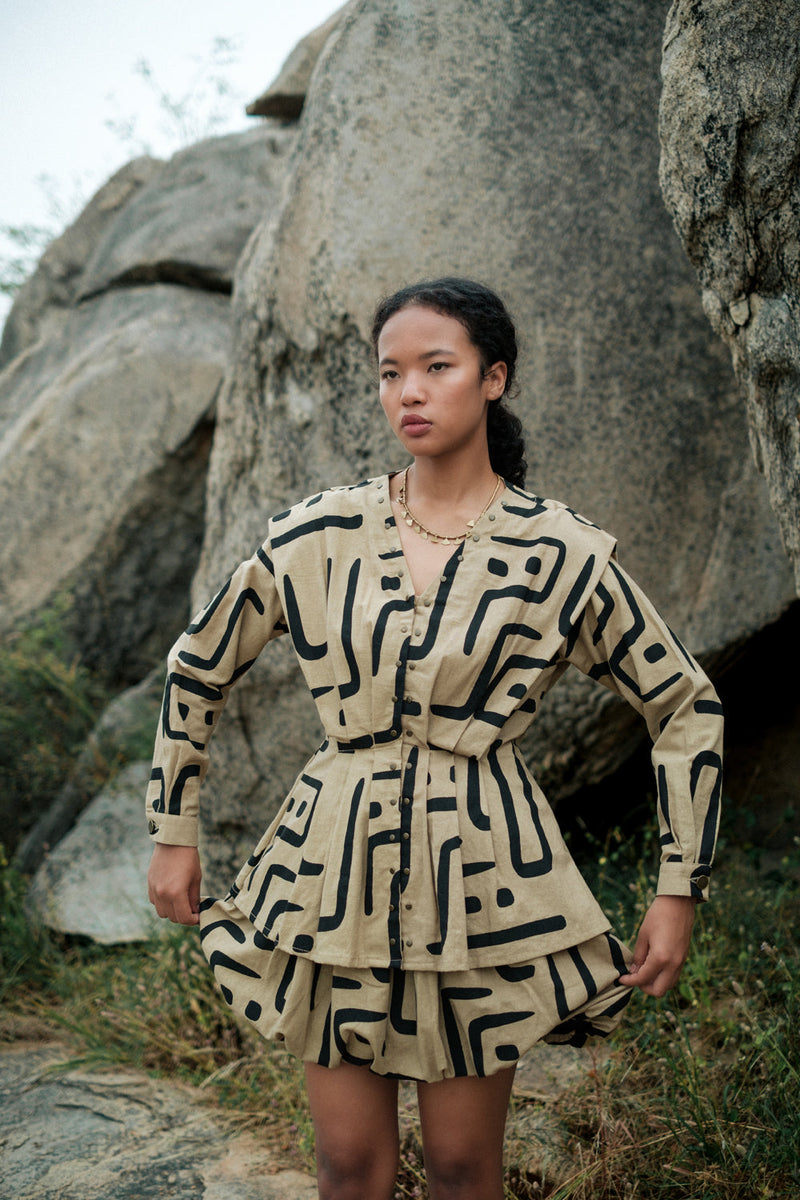 Chobe Balloon skirt short s skirt by The Terra Tribe in green for women in Singapore