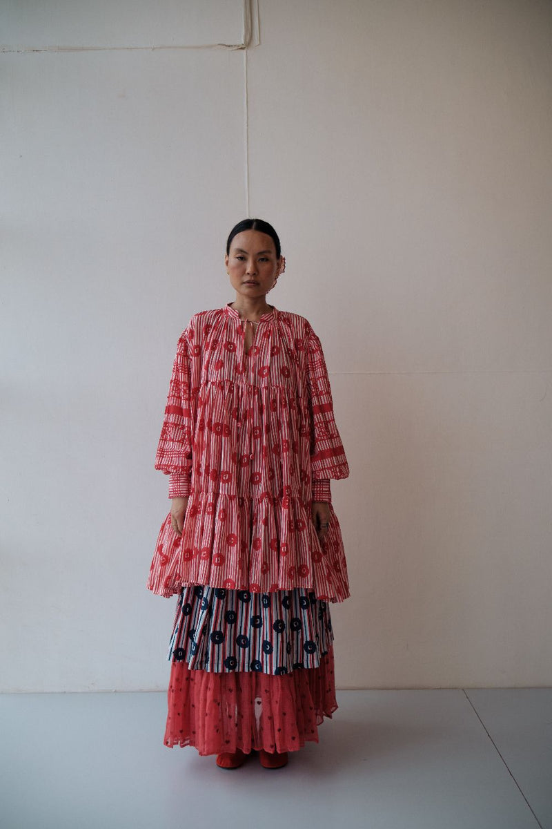 DAISY DRESS cotton by TOKREE in red color for women in Singapore
