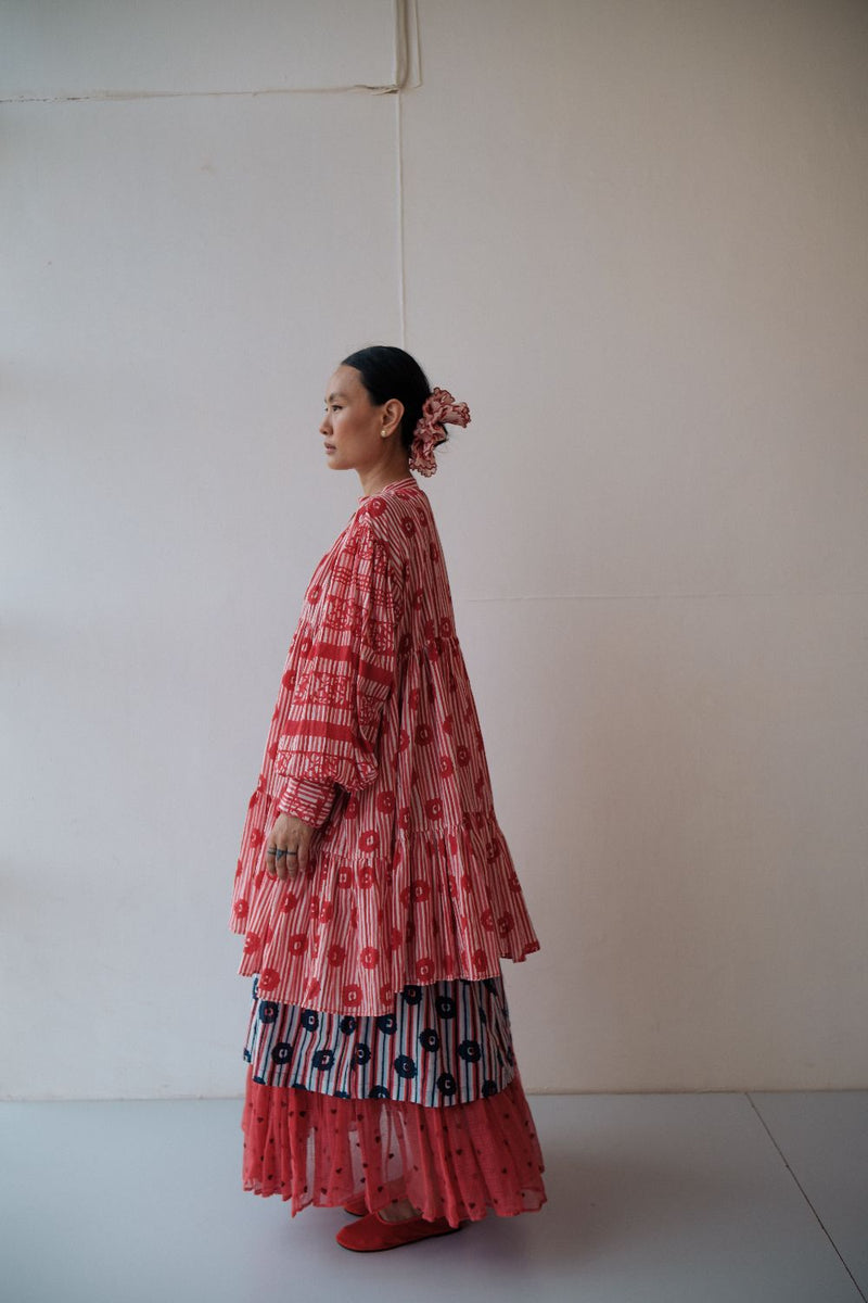 DAISY DRESS cotton by TOKREE in red color for women in Singapore