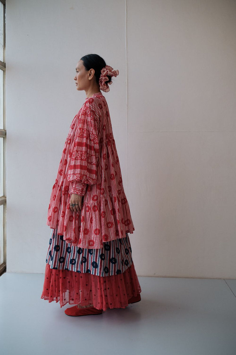 DAISY DRESS cotton by TOKREE in red color for women in Singapore