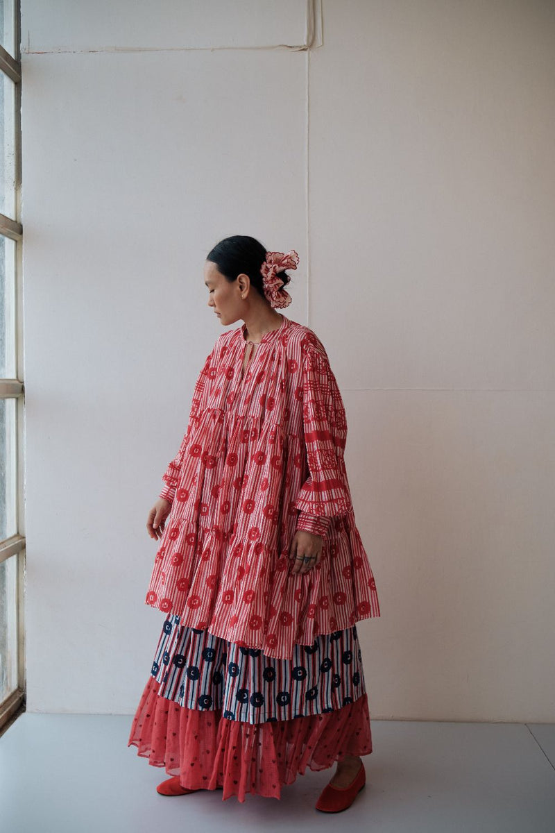 DAISY DRESS cotton by TOKREE in red color for women in Singapore