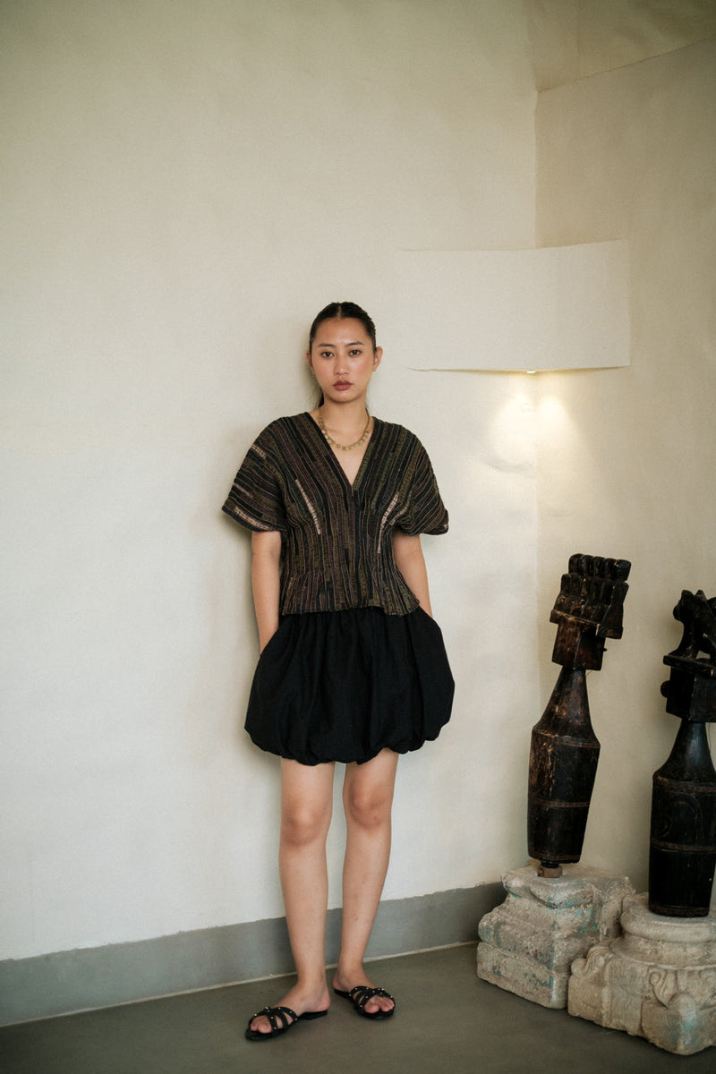 Chobe Balloon skirt short s skirt by The Terra Tribe in green for women in Singapore