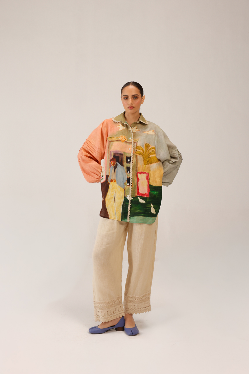 MOIRA SHIRT - MORNING COFFEE all linen by CORD for women in Singapore