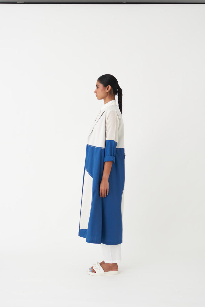 MOON JACKET (SET OF 3) - ELECTRIC BLUE AND IVORY poplin by THREE in blue color for women in Singapore