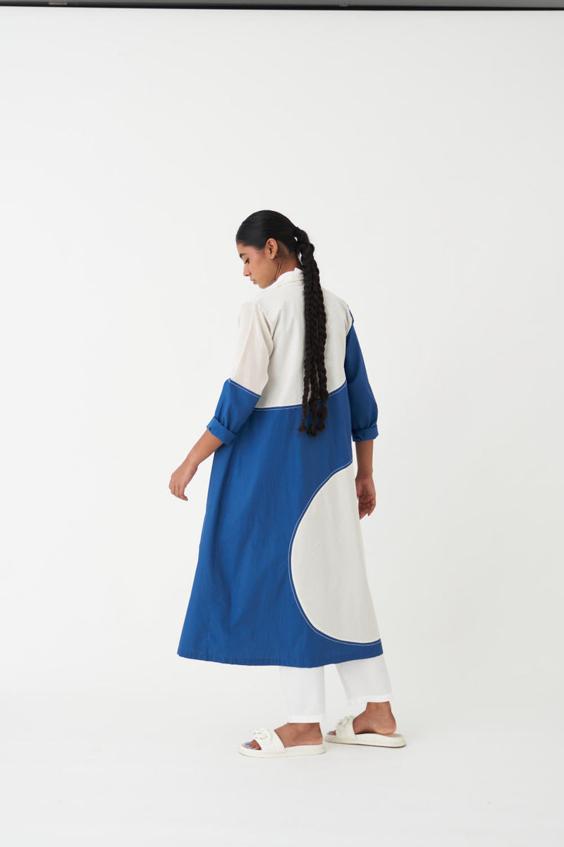 MOON JACKET (SET OF 3) - ELECTRIC BLUE AND IVORY poplin by THREE in blue color for women in Singapore