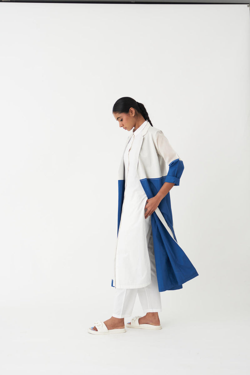MOON JACKET (SET OF 3) - ELECTRIC BLUE AND IVORY poplin by THREE in blue color for women in Singapore