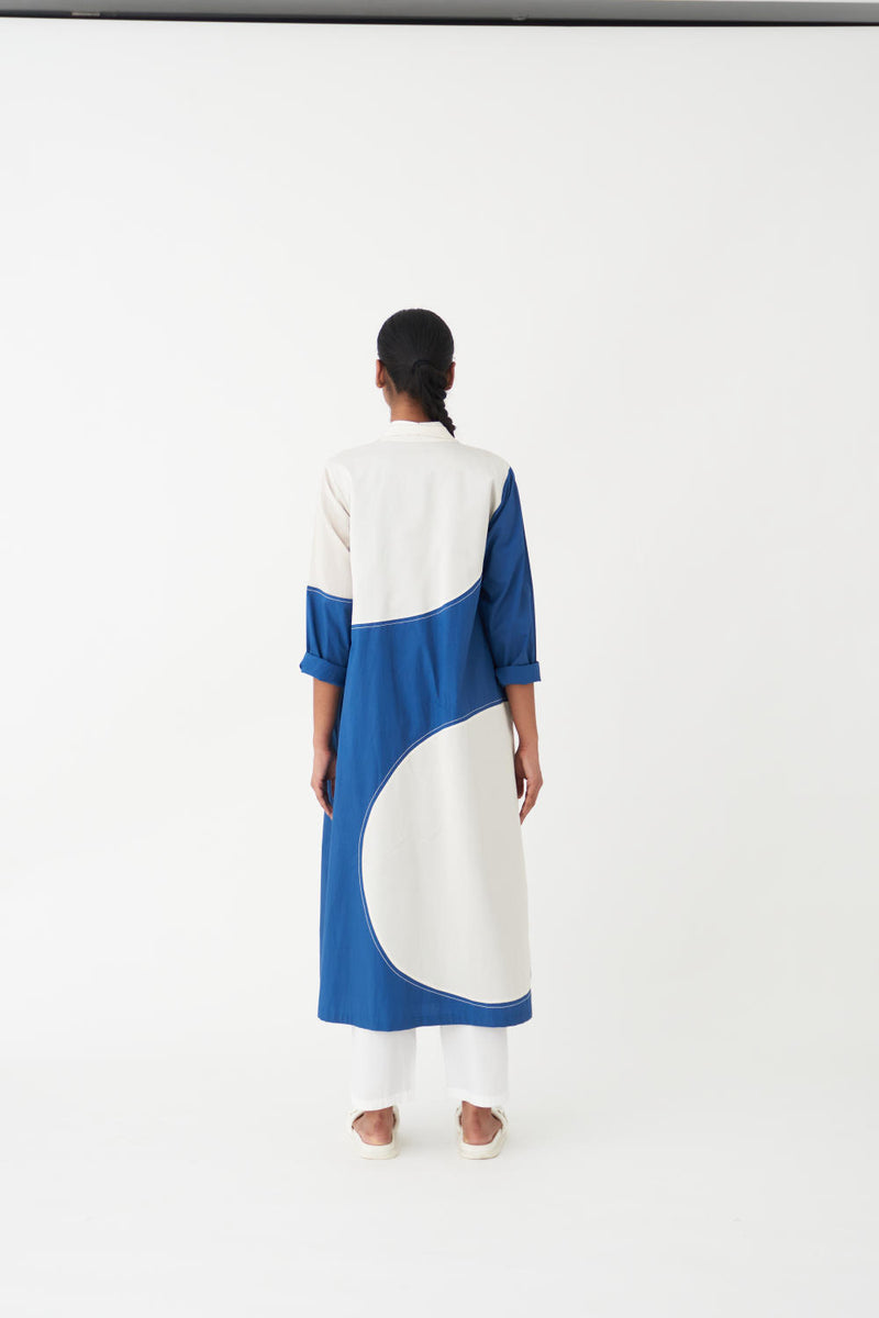 MOON JACKET - BLUE poplin by THREE in blue color for women in Singapore