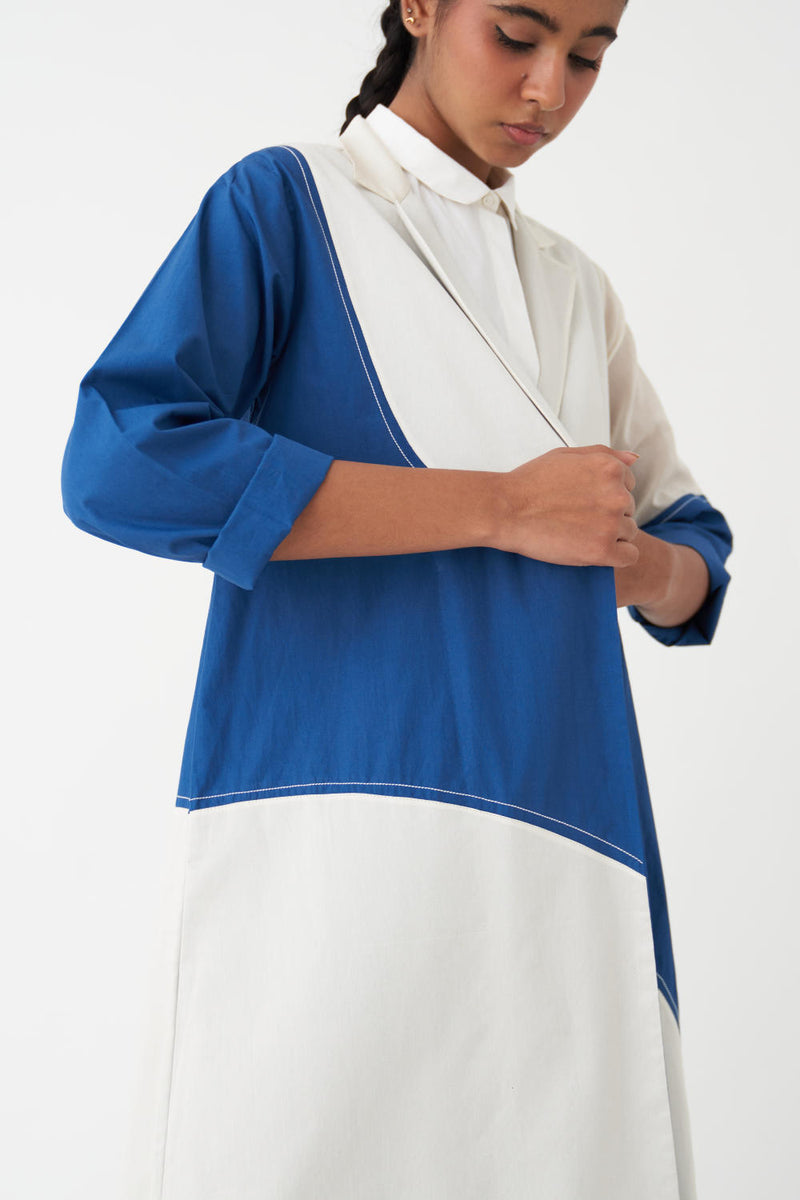 MOON JACKET (SET OF 3) - ELECTRIC BLUE AND IVORY poplin by THREE in blue color for women in Singapore