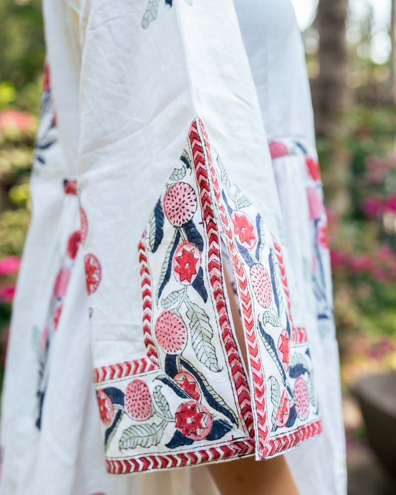 Pink and Ivory Hand Block Printed Bhopali Kurta Set mul Buy Pink and Ivory Hand Block Printed Bhopali Kurta Set from C&W | Kurta/Kurta Sets for Women by Maison Shefali in multi color for women in Singapore