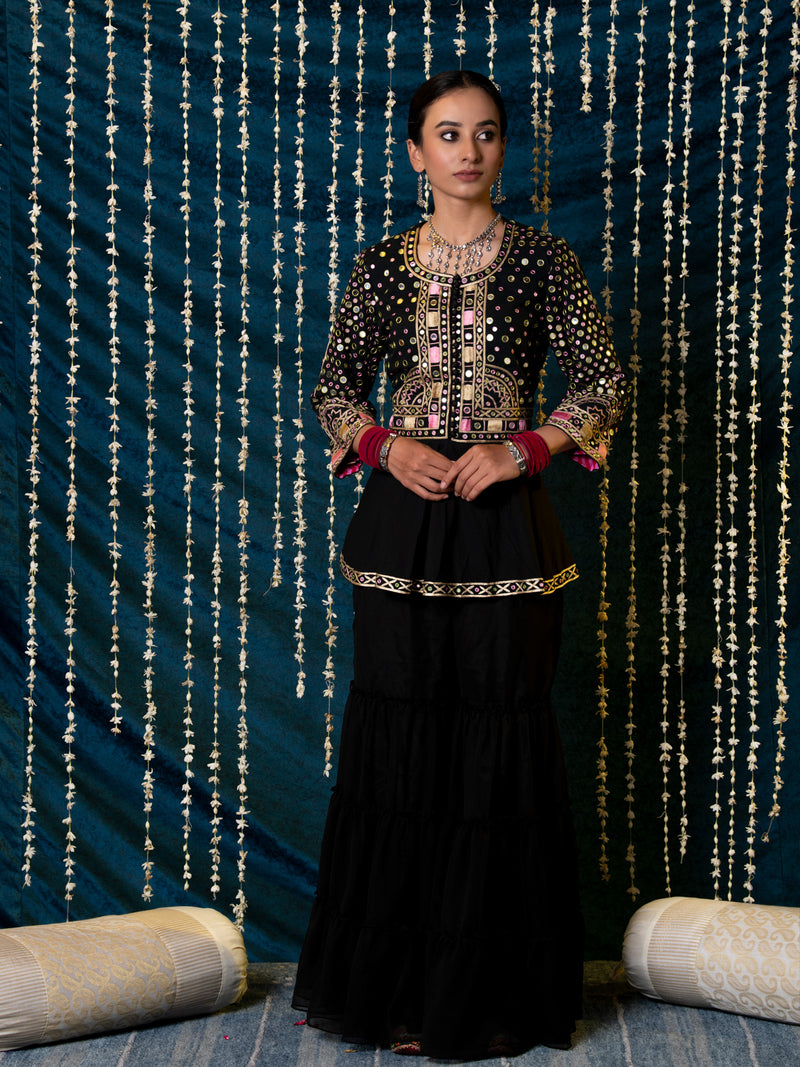Aks Jacket Gharara Set cotton Buy Aks Jacket Gharara Set from C&W | Kurta/Kurta Sets for Women by Maison Shefali for women in Singapore