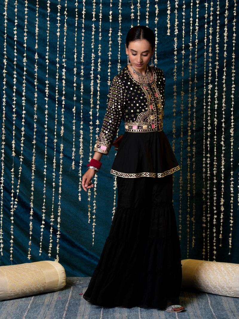 Aks Jacket Gharara Set cotton Buy Aks Jacket Gharara Set from C&W | Kurta/Kurta Sets for Women by Maison Shefali for women in Singapore