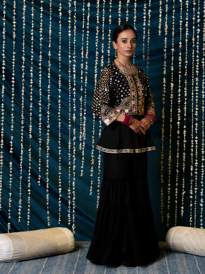 Aks Jacket Gharara Set cotton Buy Aks Jacket Gharara Set from C&W | Kurta/Kurta Sets for Women by Maison Shefali for women in Singapore