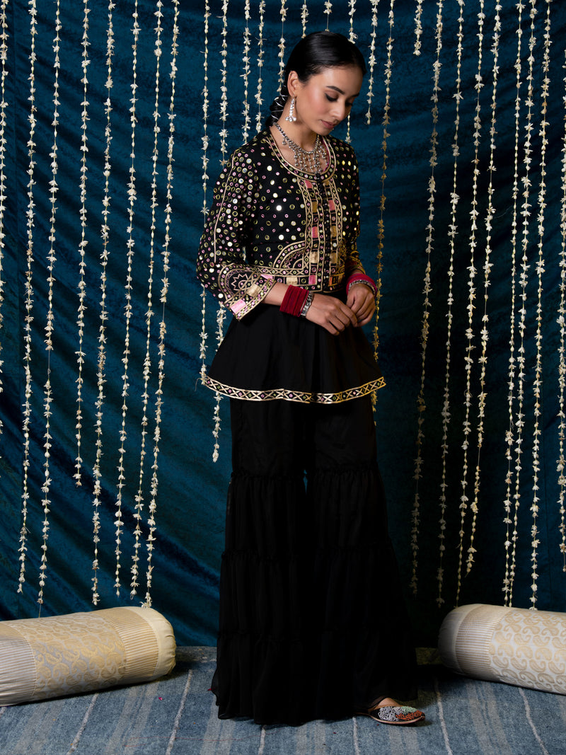 Aks Jacket Gharara Set cotton Buy Aks Jacket Gharara Set from C&W | Kurta/Kurta Sets for Women by Maison Shefali for women in Singapore
