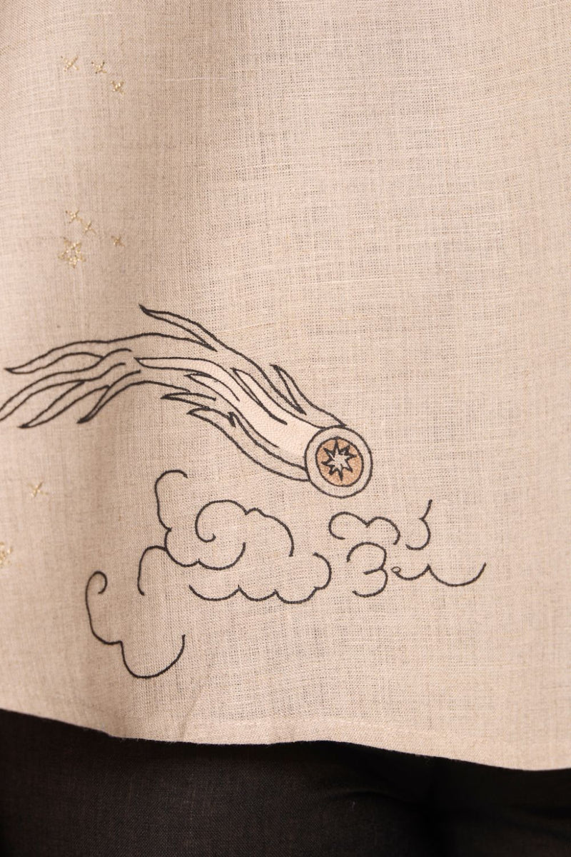 Maarah Beige Linen Halter Top linen by The Summer House in beige color for women in Singapore