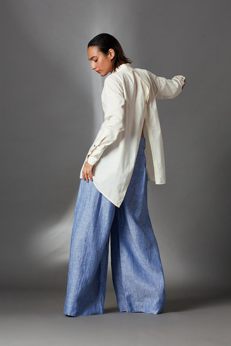 Mae Shirt-White cotton by Chola in white color for women in Singapore