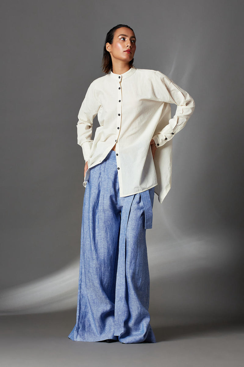 Mae Shirt-White cotton by Chola in white color for women in Singapore