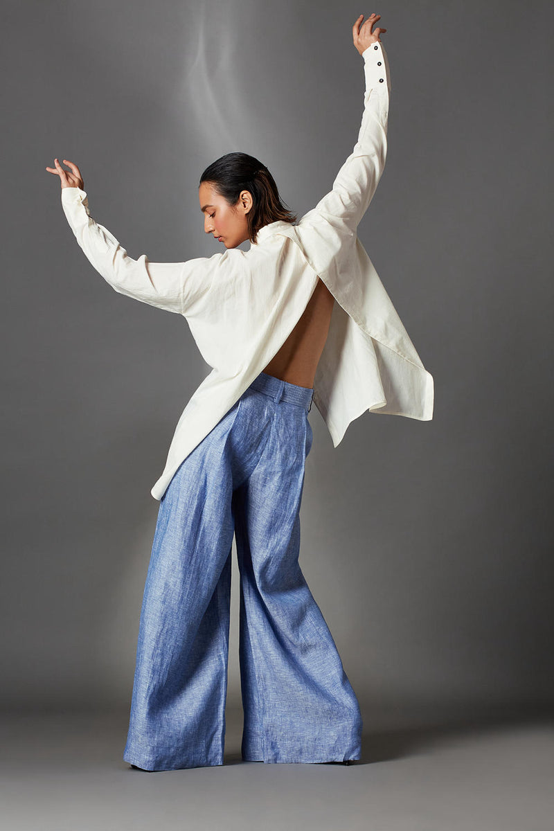 Mae Shirt-White cotton by Chola in white color for women in Singapore