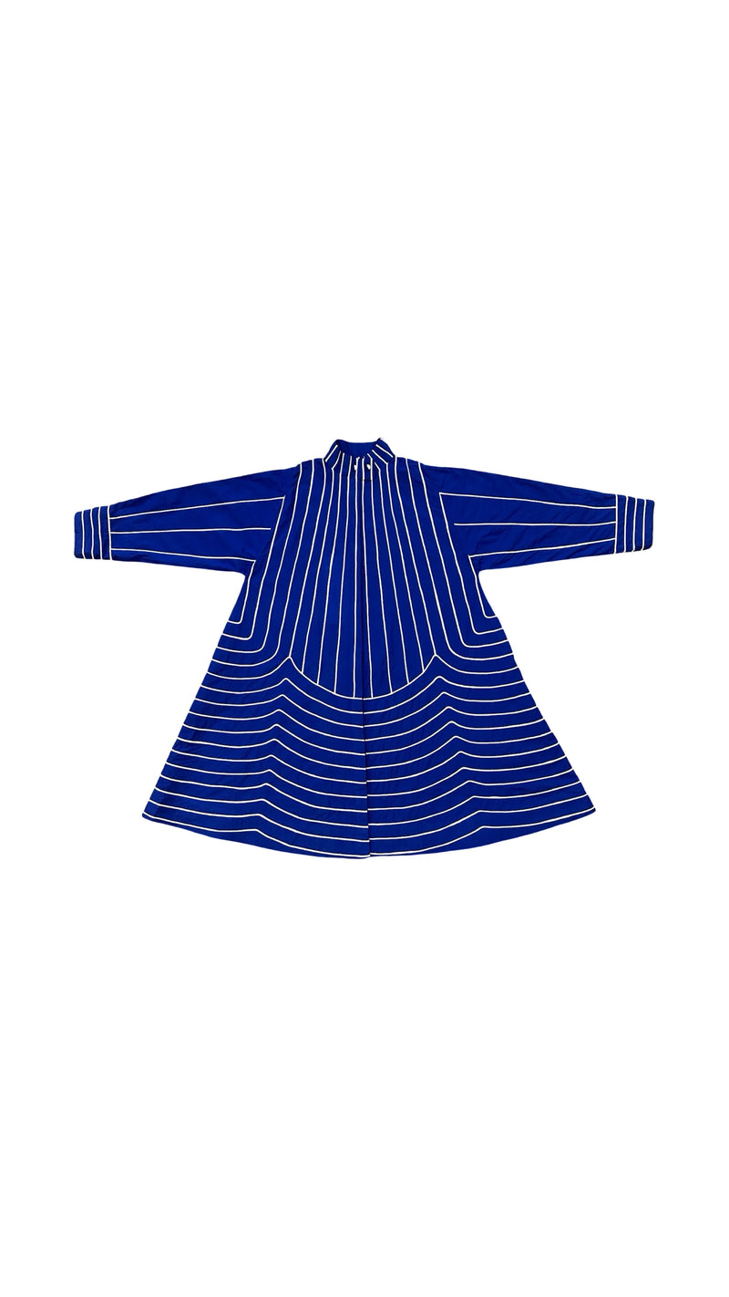 Maha Simp Jacket-White and Blue cotton jacket/overlay by Ka-Sha in blue for women in Singapore