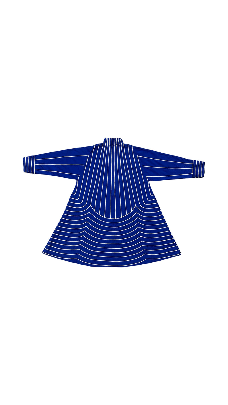 Maha Simp Jacket-White and Blue cotton jacket/overlay by Ka-Sha in blue for women in Singapore