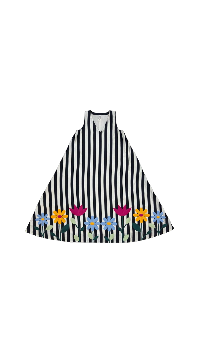 Mali Simp Dress-Black and Multicolour chanderi dress by Ka-Sha in multicolor for women in Singapore