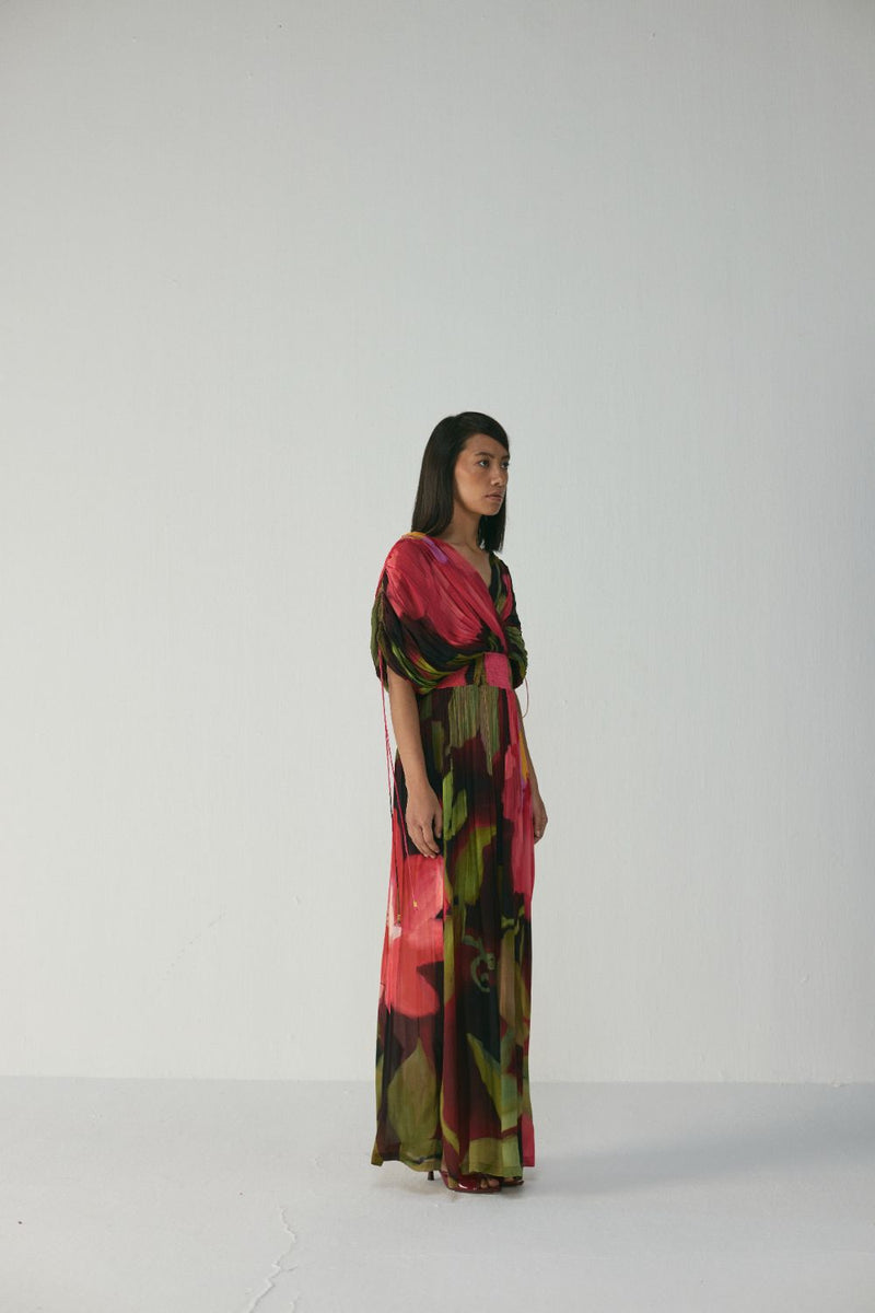 Manhattan Draped Dress mul by YAM in multi color for women in Singapore