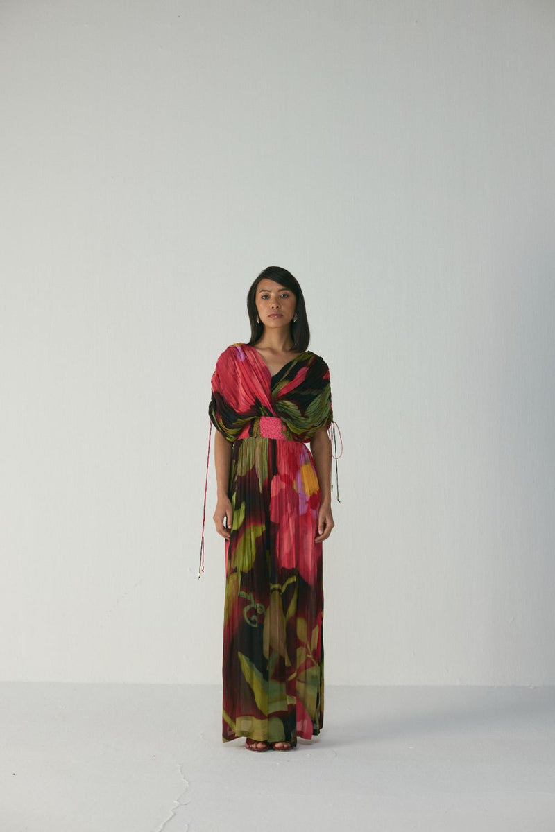 Manhattan Draped Dress mul by YAM in multi color for women in Singapore