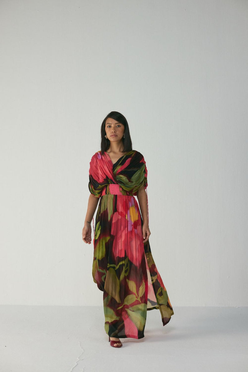 Manhattan Draped Dress mul by YAM in multi color for women in Singapore