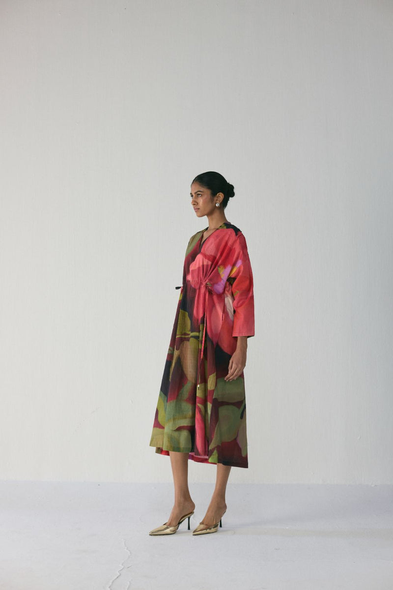 Manhattan Kaftan Dress poplin by YAM in multi color for women in Singapore