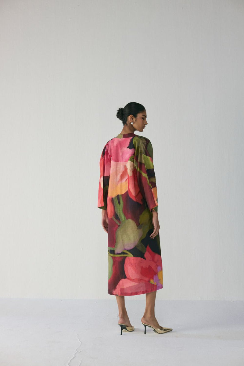 Manhattan Kaftan Dress poplin by YAM in multi color for women in Singapore