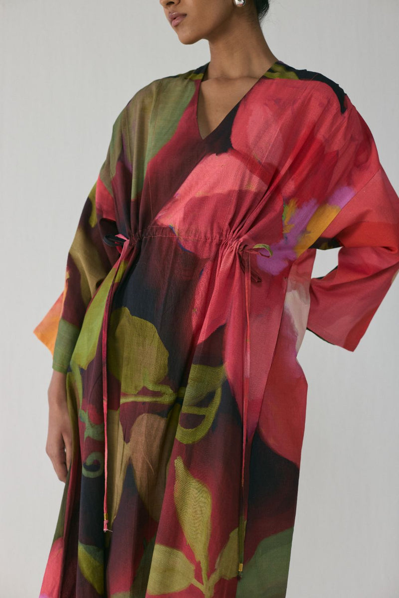 Manhattan Kaftan Dress poplin by YAM in multi color for women in Singapore
