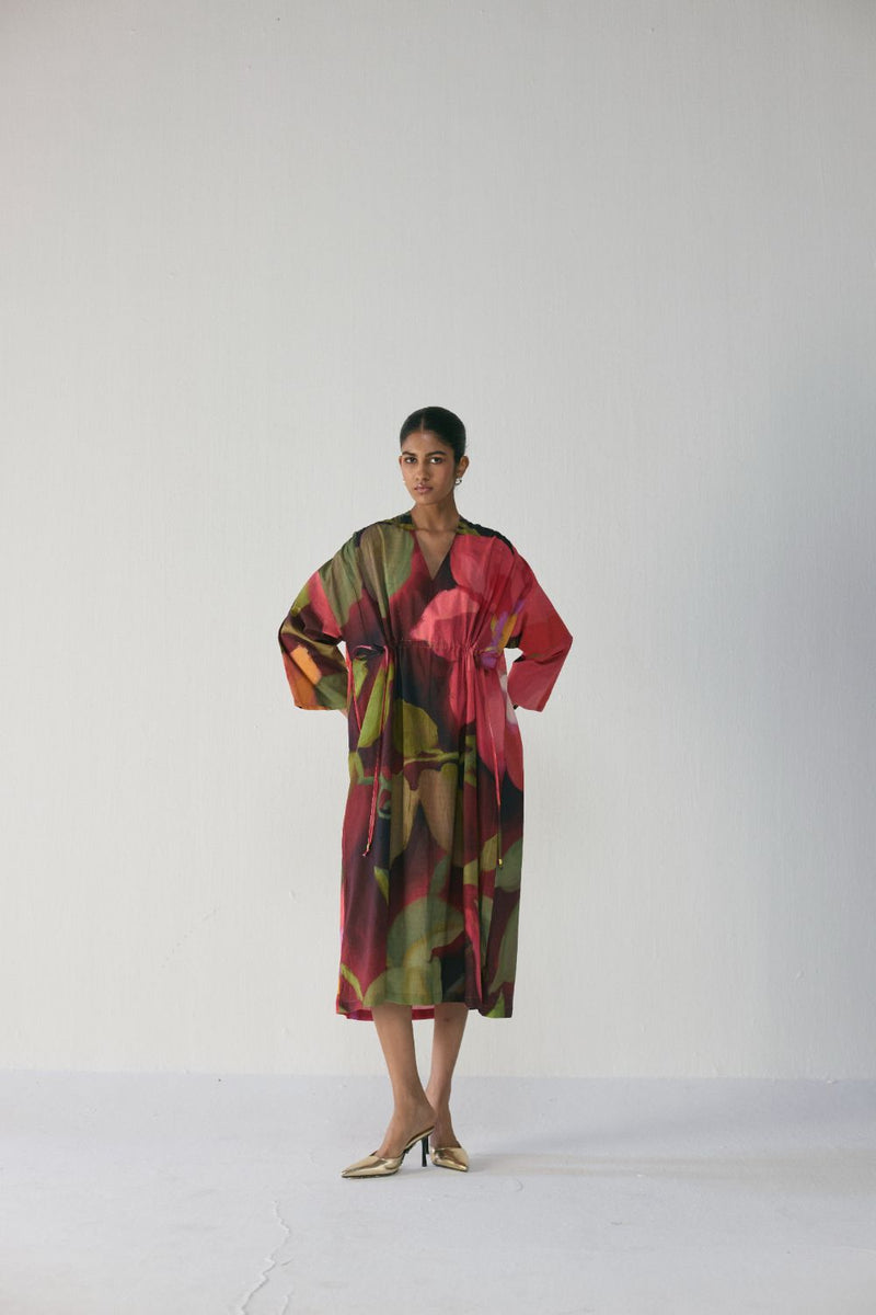 Manhattan Kaftan Dress poplin by YAM in multi color for women in Singapore