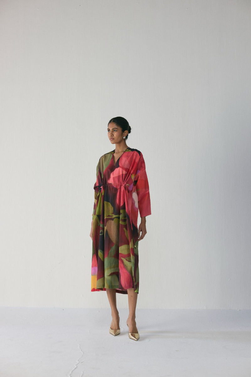 Manhattan Kaftan Dress poplin by YAM in multi color for women in Singapore